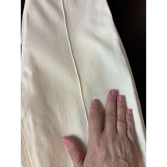 Veronica Beard Jupiter Kick Flare Pants White 8 Wide Waist Band Pin Tucks - Picture 9 of 11